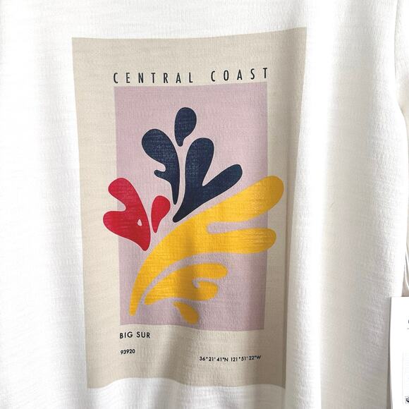 AG Jeans Hailey Sweatshirt in Poster Splash Ivory Dust - Picture 4 of 6